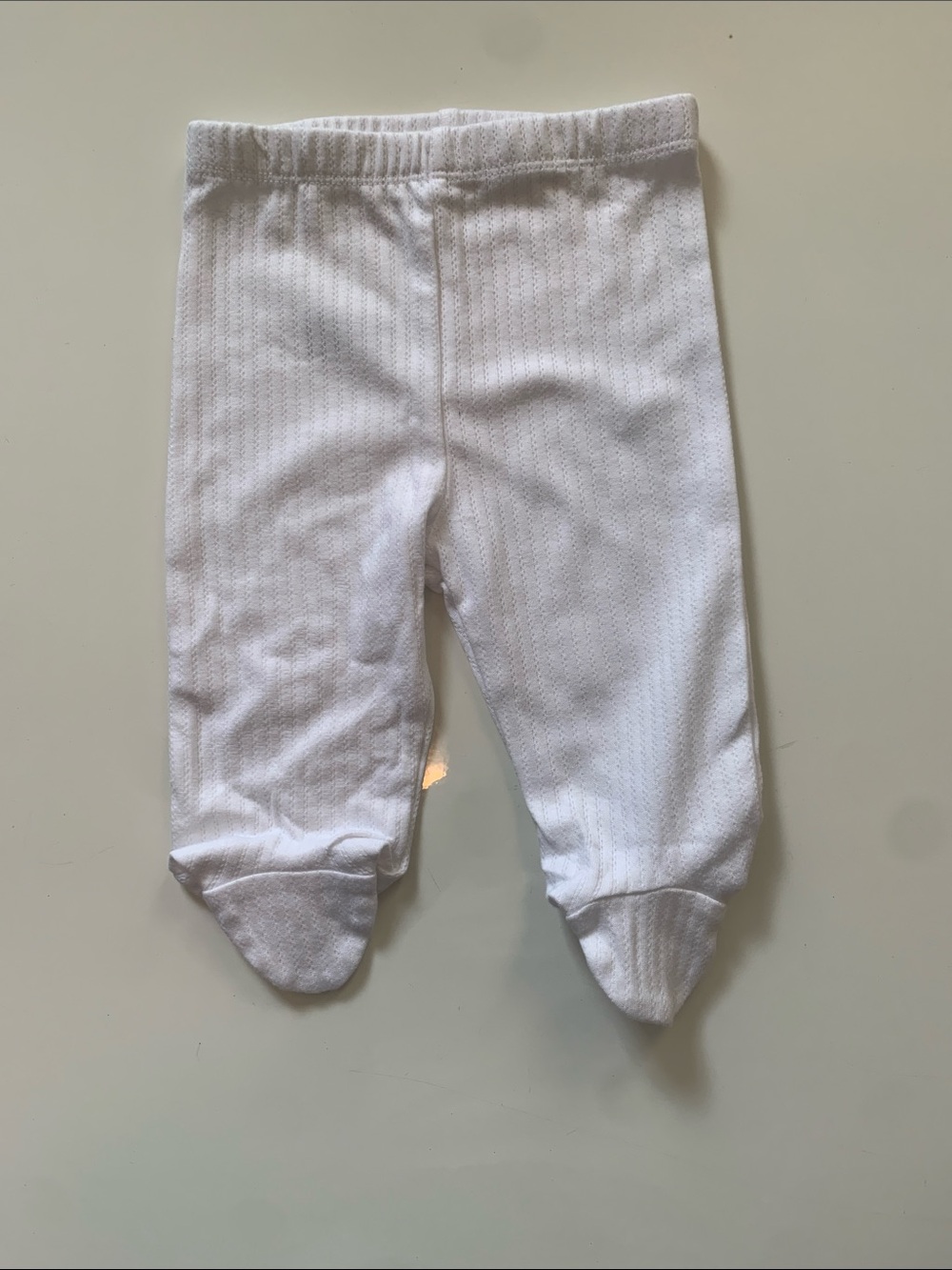Gerber White Footed Baby One-Piece Pants Size 0-3M